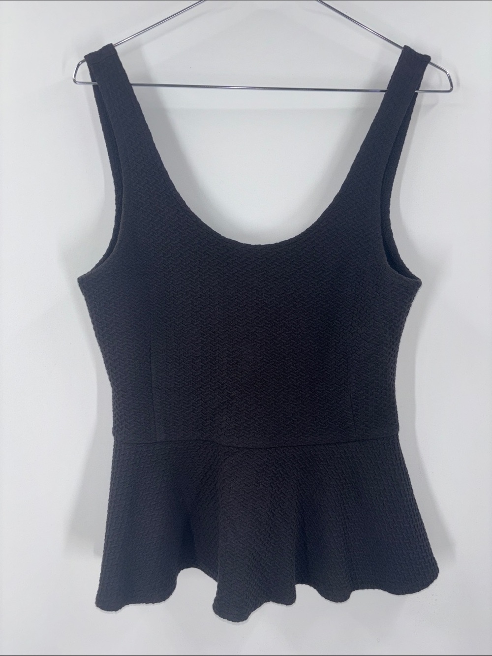 Ganni Black Peplum Tank Y2K Size Small